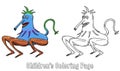 ChildrenÃ¢â¬â¢s Coloring Page - Wacky, Crazy Space Alien Or Monster Cartoon